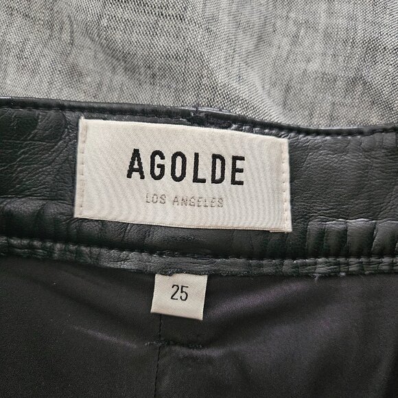 Agolde 90's Pinch Waist High Rise Straight Long (Recycled Leather) - Picture 7 of 8